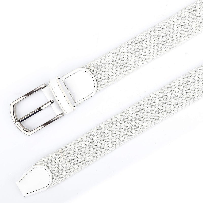 Radmire Braided Canvas Woven Elastic Stretch Belts for Men/Women/Junior with Multicolored (White, XX-Large/44-46" Waist) - Image 4